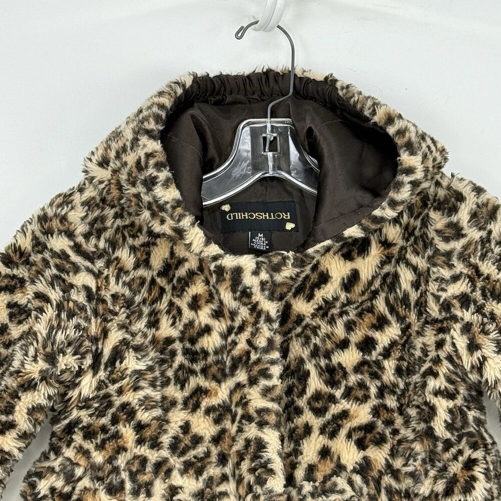 Rothschild Girl’s Leopard Print Faux Fur Jacket Coat, Size M 5/6 - Picture 3 of 16